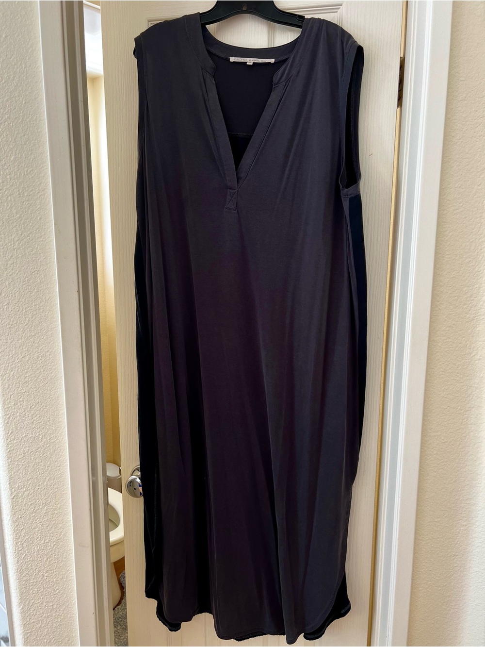 Rachel Roy Sleeveless Charcoal Gray Black V-Neck Women’s Dress